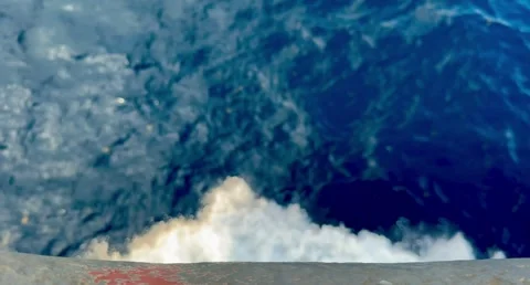 Ocean Waves Breaking Against Ship Bow During Sea Voyage Stock Footage 336590585