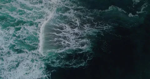 Ocean Waves Breaking Along Tropical Shoreline from Above 스톡 동영상 332144851