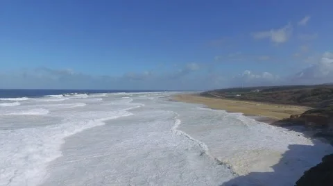 Ocean Waves Breaking on Beach Stock Footage 62253891