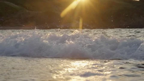 Ocean waves breaking on a beach Stock Footage 336465338