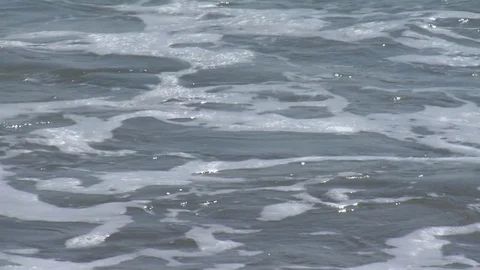 OCEAN WAVES BREAKING ON BEACH SLOW MOTION2 Stock Footage 76584191