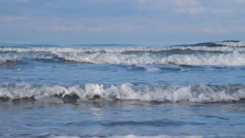 Ocean Waves Breaking On Hokkaido Beach HD Stock Footage 340113341