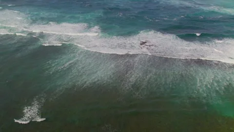 Ocean Waves Breaking on the North Shore of Oahu, Hawaii Stock Footage 228819146