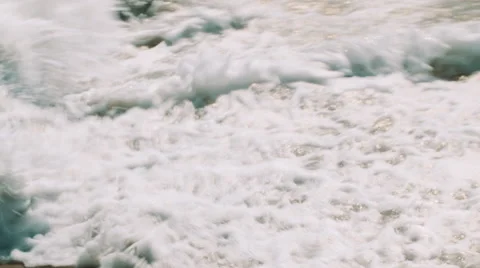 Ocean Waves Breaking on Rocks ECU  Handheld 1080p Stock Footage 56440393