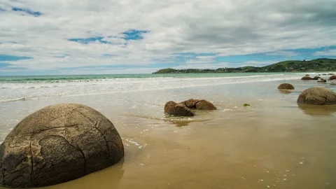 Ocean waves breaking on the rocks nature beauty Stock Footage 141429147