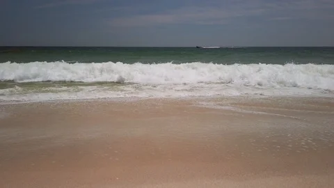Ocean waves breaking on Seaside Heights, NJ beach Stock Footage 113486052