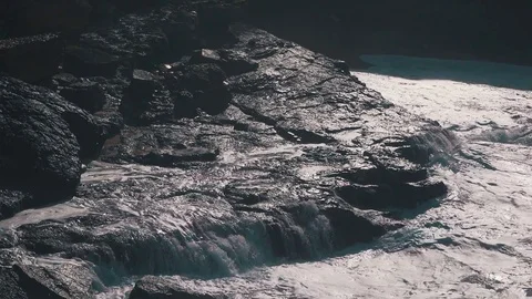 Ocean Waves Breaking on Shore Stock Footage 84605191