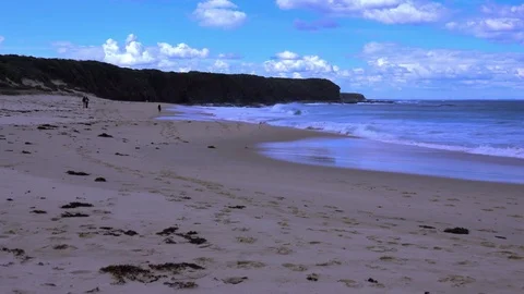 Ocean Waves Breaks on the Seashore Stock Footage 69970077