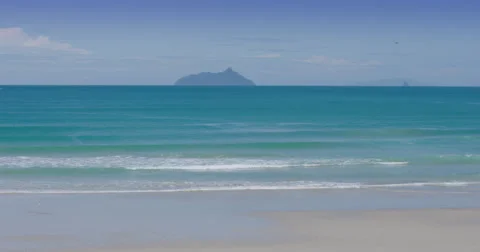 Ocean waves at Bream Bay, Marsden Point, Northland New Zealand Stock Footage 65072886