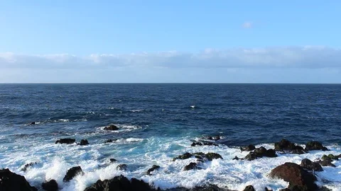 Ocean waves brokes in this beautiful outdoor scene. Stock Footage 98564372