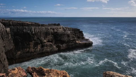 Ocean Waves. Cabo do Inferno, Portugal Stock Footage 101957887