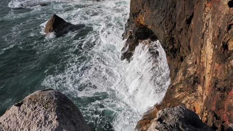 Ocean Waves. Cabo do Inferno, Portugal Stock Footage 101959218