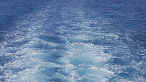 Ocean waves churned by boat. Slow motion. Stock Footage 321671098