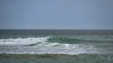 Ocean waves off the coast in slow motion. Stock Footage 125251188
