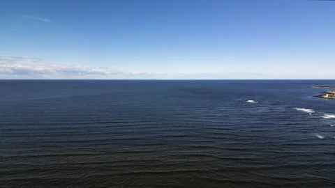 Ocean Waves With Coastal House Stock Footage 240666565