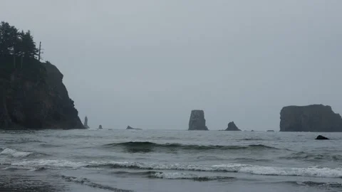 Ocean waves crash on the beach Stock Footage 282112316