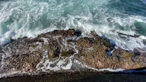 Ocean Waves Crash On Rocks Stock Footage 144168929