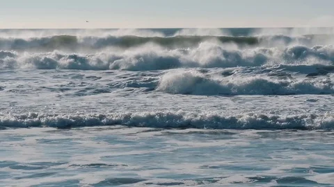Ocean waves crashing on the beach Stock Footage 81417770