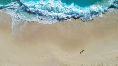 Ocean waves crashing on beach Video stock 83928207