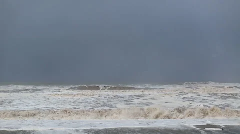 OCEAN WAVES CRASHING ON BEACH; NEGATIVE SPACE Stock Footage 59071895