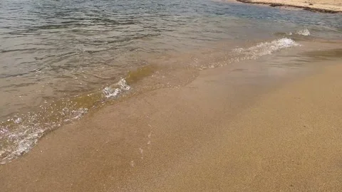 Ocean waves crashing on the beach. Sea waves on the sand Stock Footage 170498992