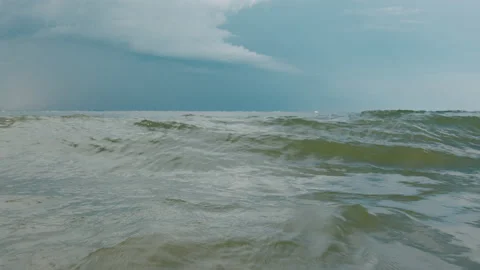 Ocean Waves Crashing Over Sandy Beach in Charleston South Carolina Stock Footage 133728666