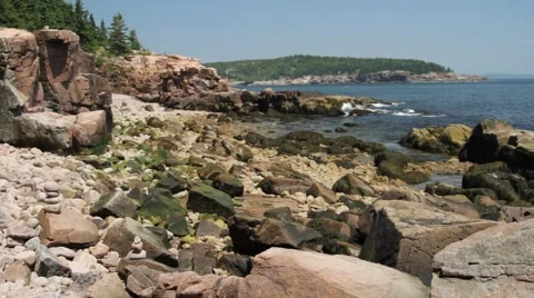 Ocean waves crashing into rocks Stock Footage 48341011