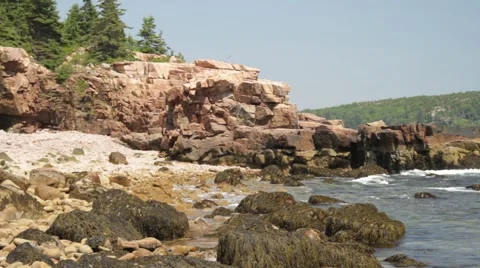 Ocean waves crashing into rocks Stock Footage 48341123