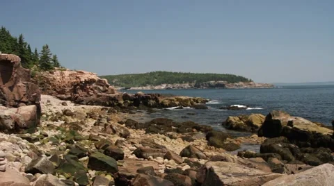 Ocean waves crashing into rocks Stock Footage 48341145