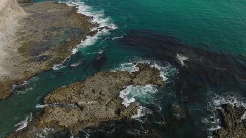 Ocean Waves Crashing on Rocks Stock Footage 264335427