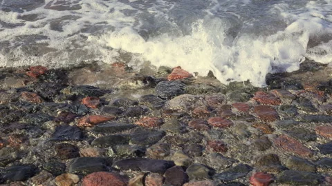 Ocean waves crashing on rocks Stock Footage 321671265
