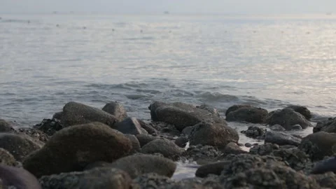 Ocean waves crashing on sand beach Stock Footage 181150425