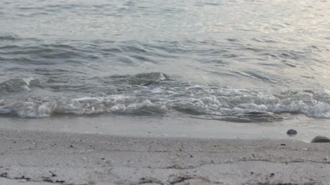 Ocean waves crashing on sand beach Stock Footage 181209992