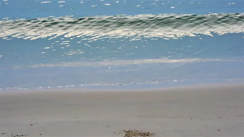 Ocean Waves Crashing On Sandy Beach 스톡 동영상 244855894