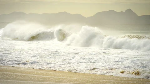 Ocean waves crashing on the shore Stock Footage 48011739