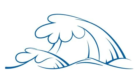 Ocean waves creative vector illustration Stock Illustration