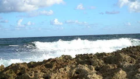 Ocean waves cuba shore Stock Footage 111581897