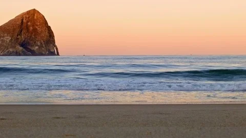 Ocean waves at dawn Cape Kiwanda Oregon Coast Oregon 43 Stock Footage 81802021