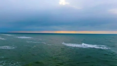 Ocean waves at dawn Stock Footage 155070741