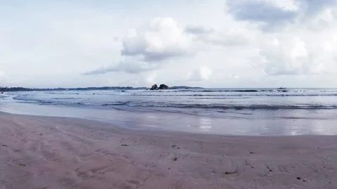 Ocean waves , deserted beach 스톡 동영상 116437718