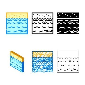 Ocean waves diversity tidal power color icon vector Ilustración de archivo