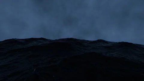 Ocean waves. Evening Storm. 3d Computer generated. High quality 4k Stock Footage 300658087
