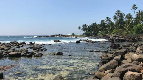 Ocean waves Exotic beach 스톡 동영상 85935895