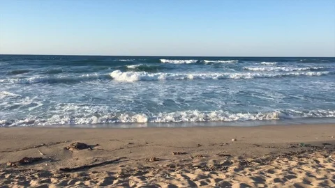 Ocean waves with foam. sand, beach and sky, Stock Footage 116771826