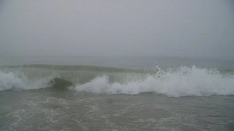 Ocean Waves In Fog Stock Footage 711290