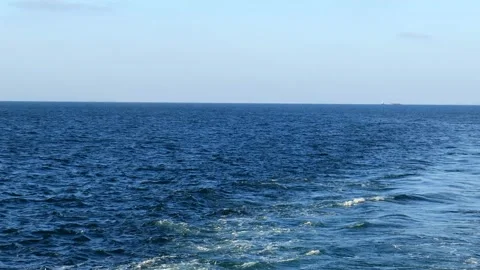 Ocean waves generated by ships Stock Footage 280953975