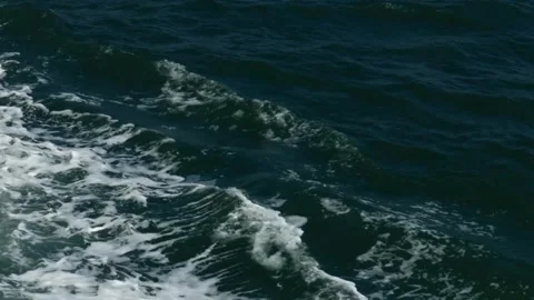Ocean waves generated by ships Stock Footage 280953976