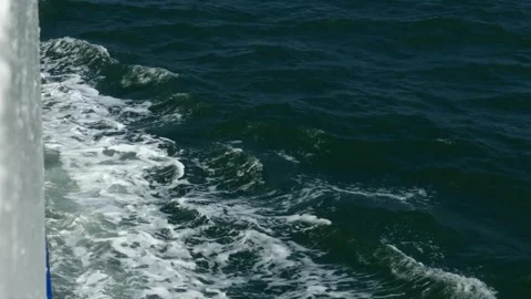 Ocean waves generated by ships Stock Footage 280953993