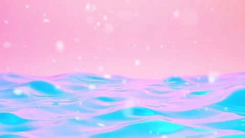 Ocean Waves Gradient: Gentle Blue &amp; Pink Wavescape Animation Stock Footage 330319994