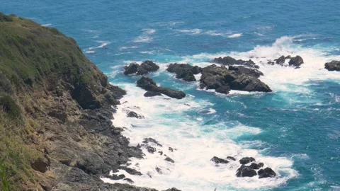 The ocean waves at half speed Stock Footage 248125107